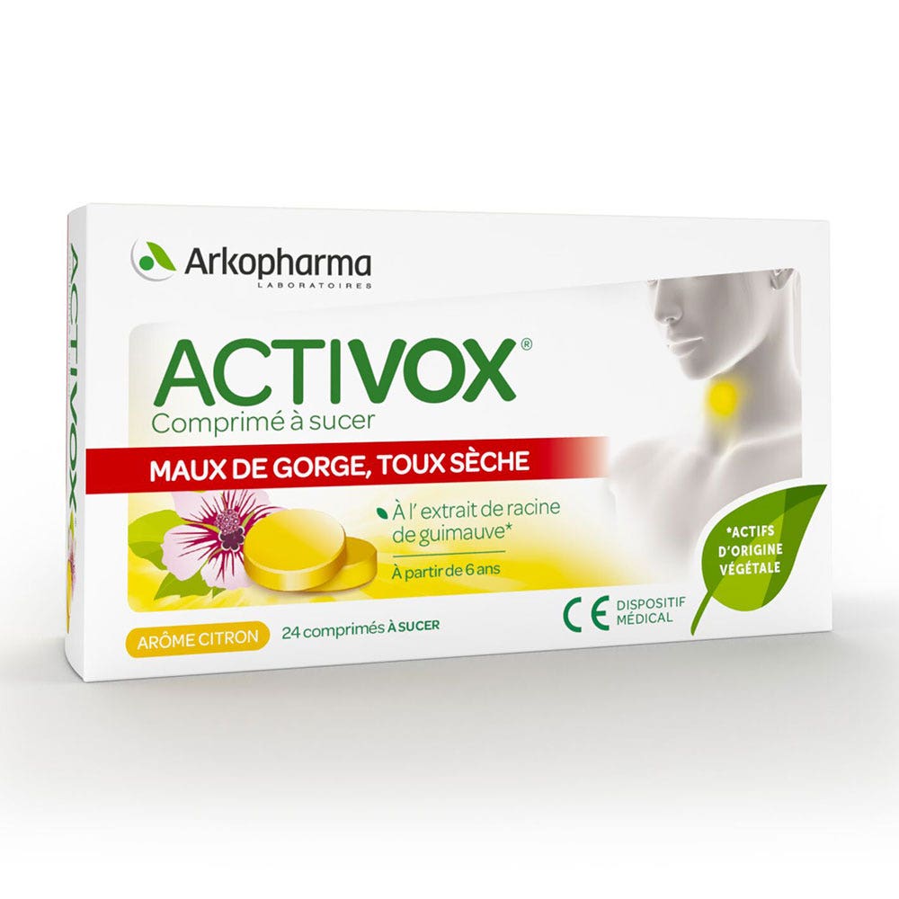 Arkopharma Activox Sore Throat, Dry Cough Lemon to suck x24 tablets ...