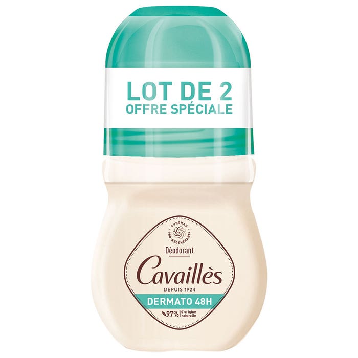 Déodorant Roll-On 48H 2x50ml Dermato Sensitive skin Rogé Cavaillès