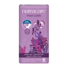 Natracare Maxi Night Wingless Natural Towels Suitable for Sensitive Skin x10