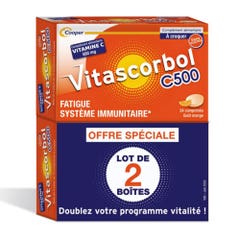 Vitascorbol Vitamin C 500mg Goût Orange 2x24 chewable tablets