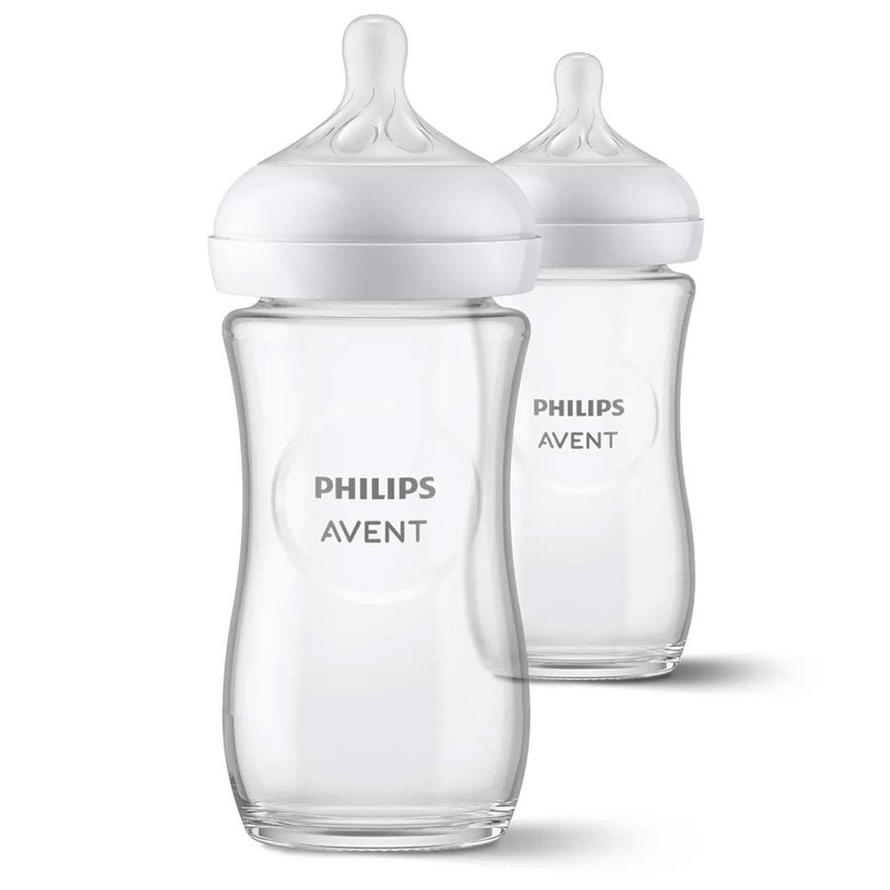 Avent Natural Response Glass bottle suitable from 3 to 6 months 2 x 240 ml