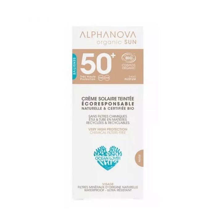 Organic Light Tinted SPF50 Cream 50g Organic Sun Sensitive and reactive skins Alphanova