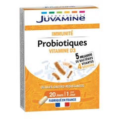 Juvamine Immunité Probiotics Vitamin D3 20 capsules