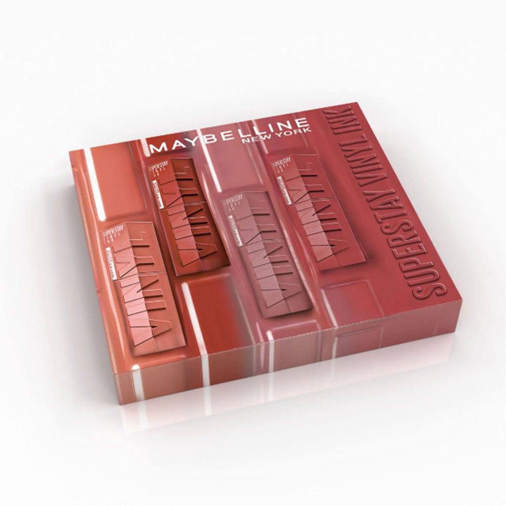 Maybelline New York Superstay Vinyl Ink Giftboxes 4 Nude Shock Lips Inks 4x4,2ml