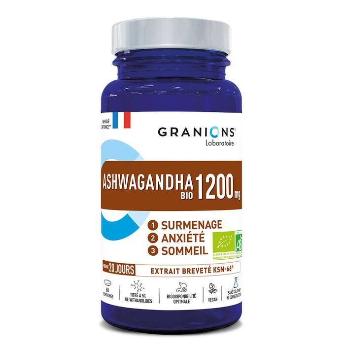 Granions Ashwagandha Bio 1200mg Overwork, anxiety and sleep 60 tablets