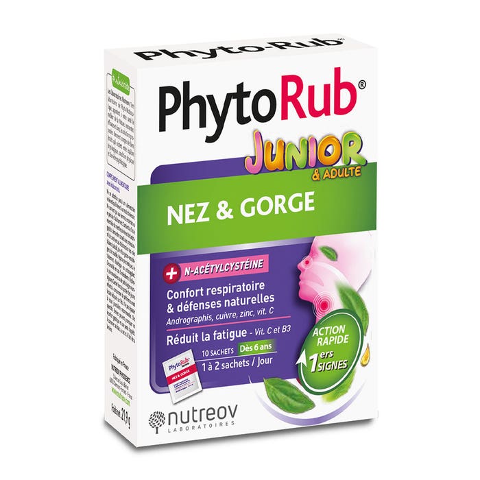 Nez & gorge 10 Sachets Phyto-Rub Adulte et junior Nutreov