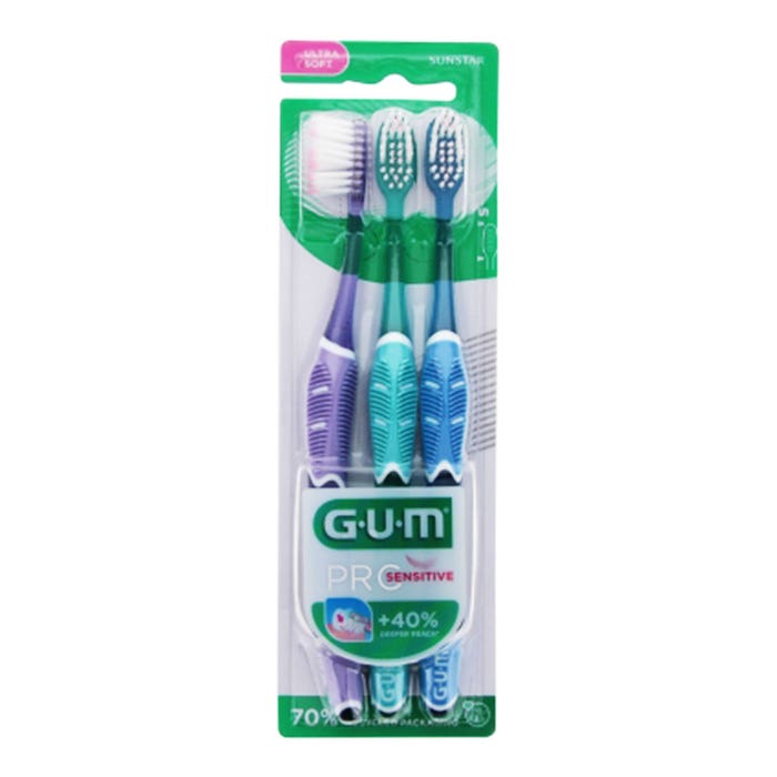 Gum Pro Sensitive Toothbrush Ultra-Flexible 15/100e x3