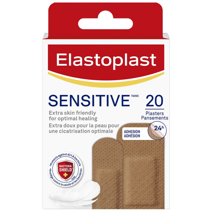 Sensitive Skin Plasters Shade 2 x20 2 sizes Elastoplast