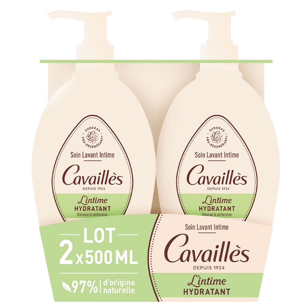 Cavaillès Intimate Dryness Hydrating Cleansing Care Drought 2x500ml