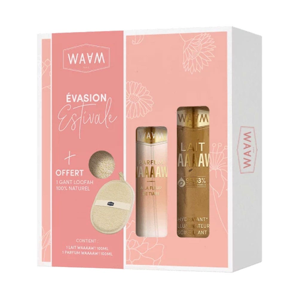 Waam Summer Evasion Illuminator + Loofah Glove Giftboxes Tiaré Perfumes 200ml