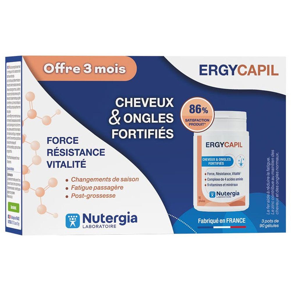 Nutergia Ergycapil strengthens hair and nails 3x90 Capsules
