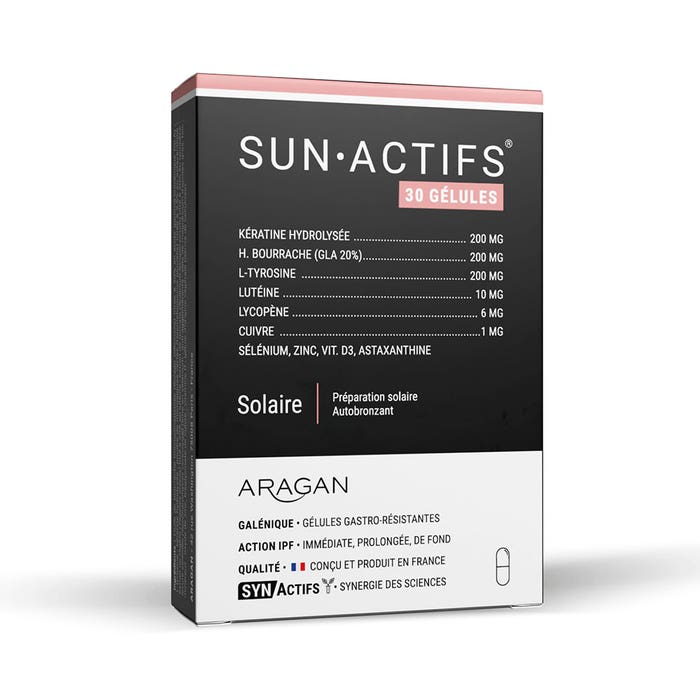 Aragan Synactifs Sunactifs X 30 Capsules Solaire 30 Gelules