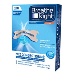 Breathe Right Original Nose Strips Size L x10