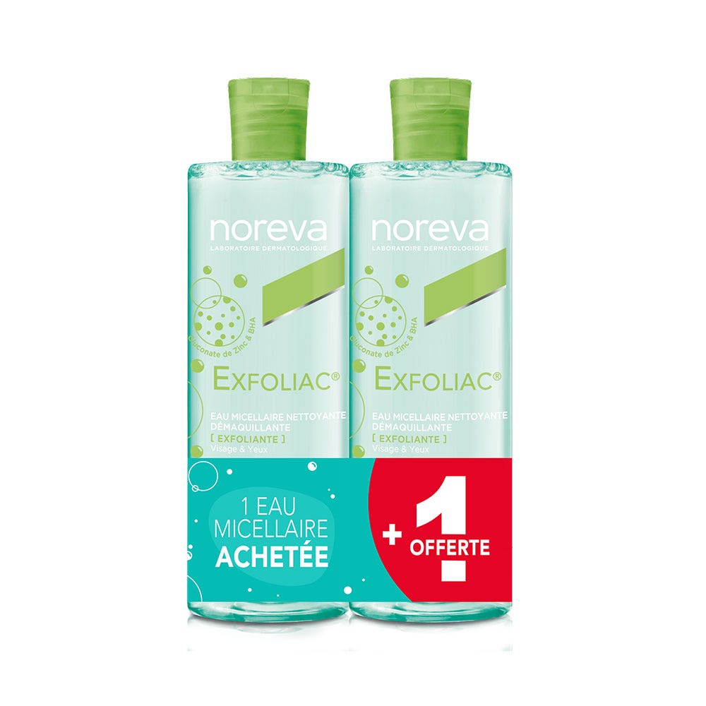 Noreva Exfoliac Purifying Micellar Lotion Face and Eyes Blemish-prone skin 2x400ml