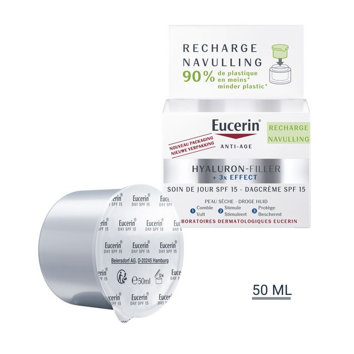 Eucerin Hyaluron-Filler + 3x Effect Spf15 Anti-Aging Day Care Refill dry skin 50ml