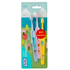Tepe Mini Extra Soft Soft Toothbrushes 0 to 3 years x3