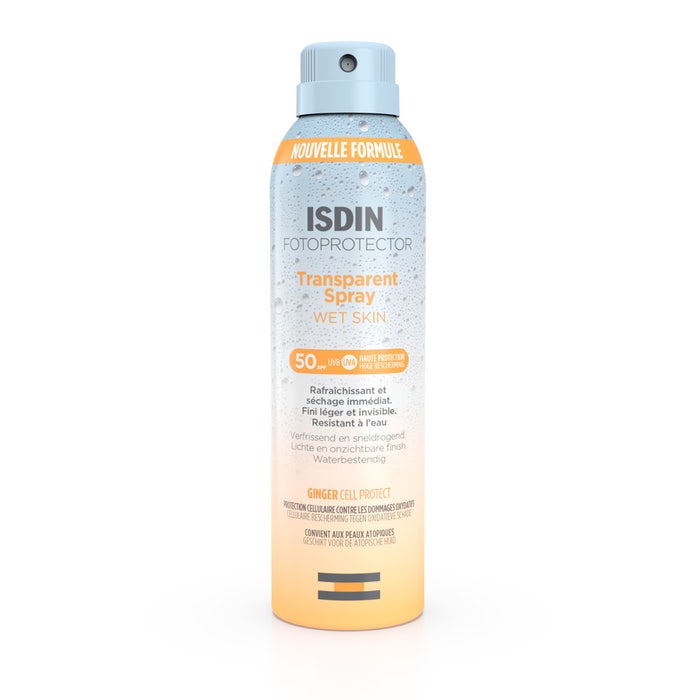 Transparent Spray Spf50 Fotoprotector Wet Skin 250ml Transparent Spray Fotoprotector Isdin