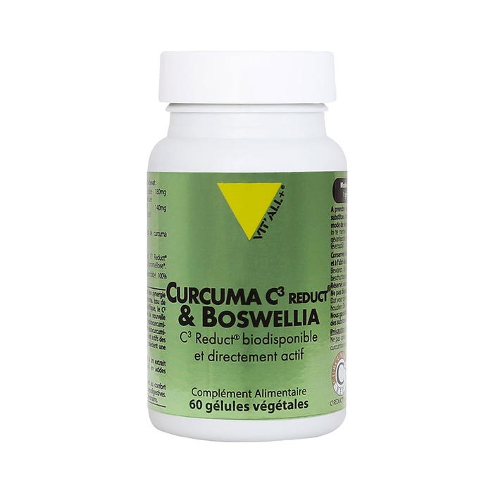 Vit'All+ Curcuma C3 Reduct® & Boswellia Highly bioavailable and directly active 60 Vegetable Capsules