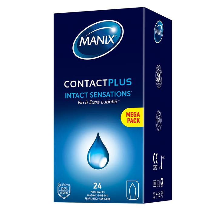 Manix Contact Plus Finesse and Extra Lubrication condoms x24