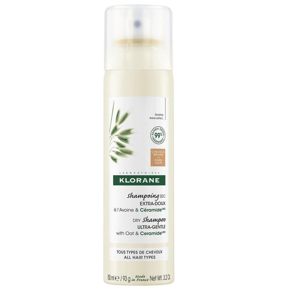 Klorane Oats Gentle Dry Shampoo With Oat Milk Powder Chestnut and Brown Hair 150 ml