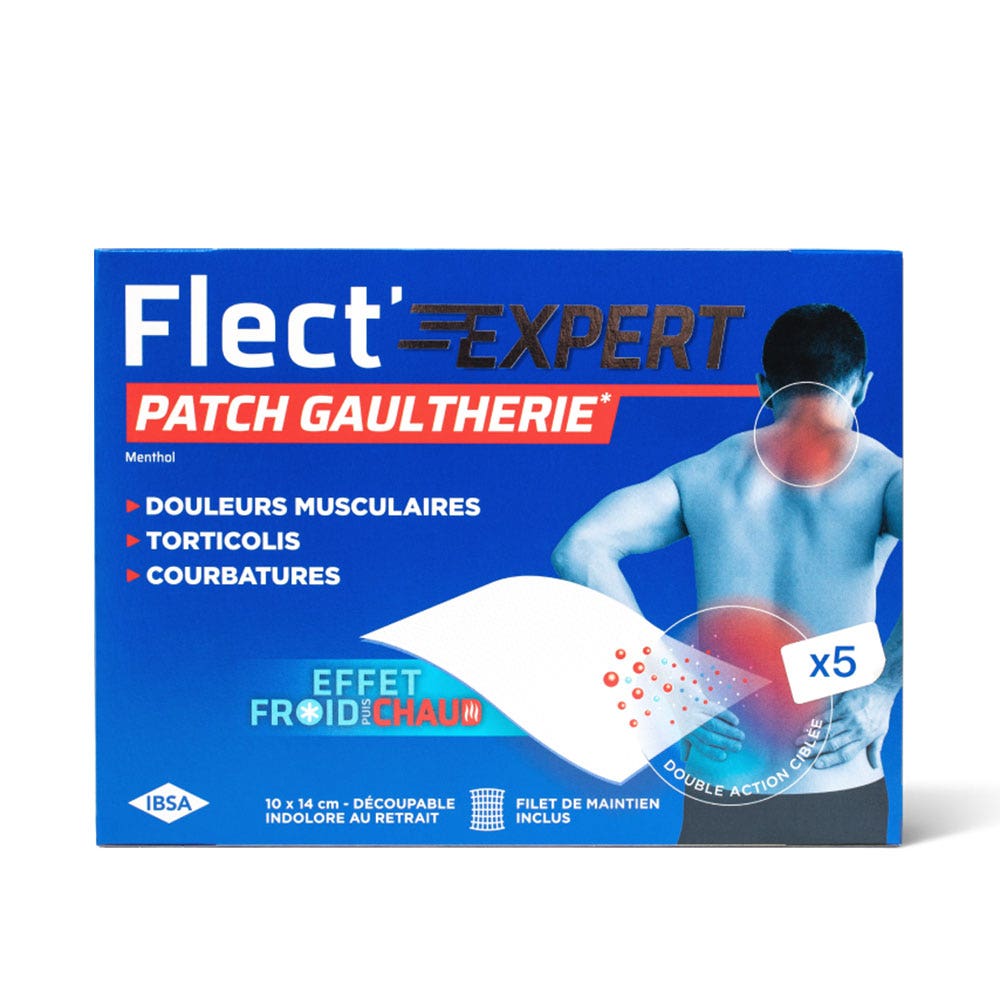 IBSA Flect'Expert Wintergreen patch Menthol x5