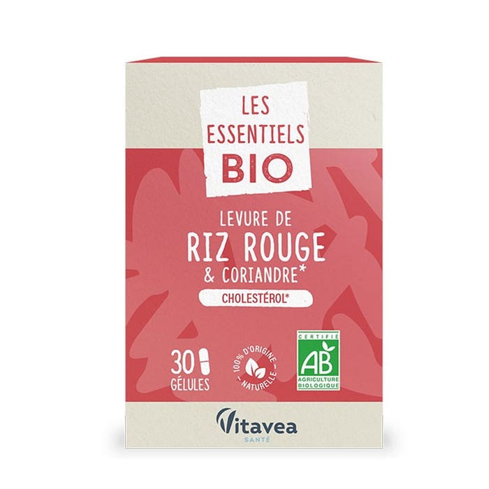 Vitavea Santé Organic Red Rice & Coriander Yeast The Essentiels Cholesterol 30 capsules