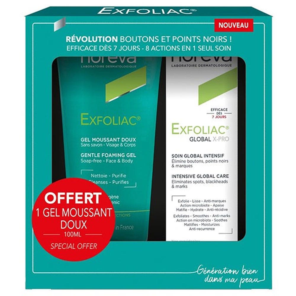 Noreva Exfoliac Giftboxes Global X-PRO 30ml + Gentle Foaming Gel 100ml