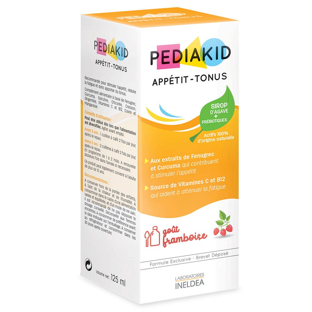Pediakid Appetite and vitality raspberry-flavoured syrup 125 ml