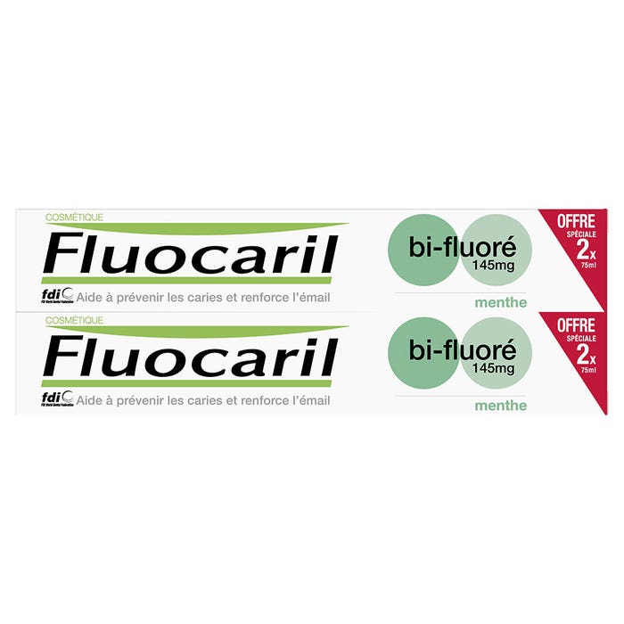 Bi-fluore Mint Toothpaste 2x75ml Fluocaril