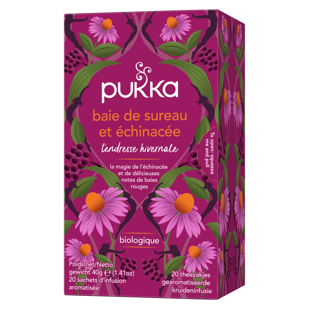 Pukka Immunity Herbal Teas - Elderberry & Echinacea x 20 sachets