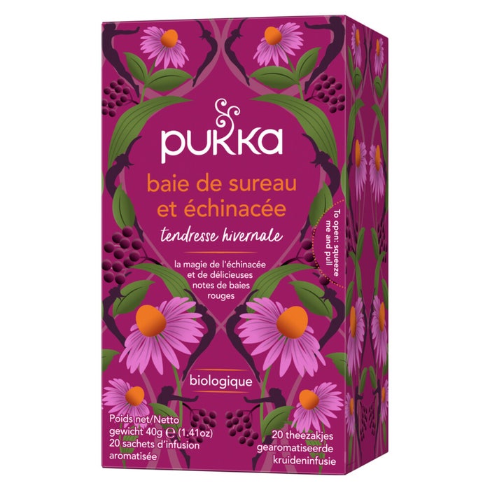 Immunity Herbal Teas - Elderberry & Echinacea x 20 sachets Pukka