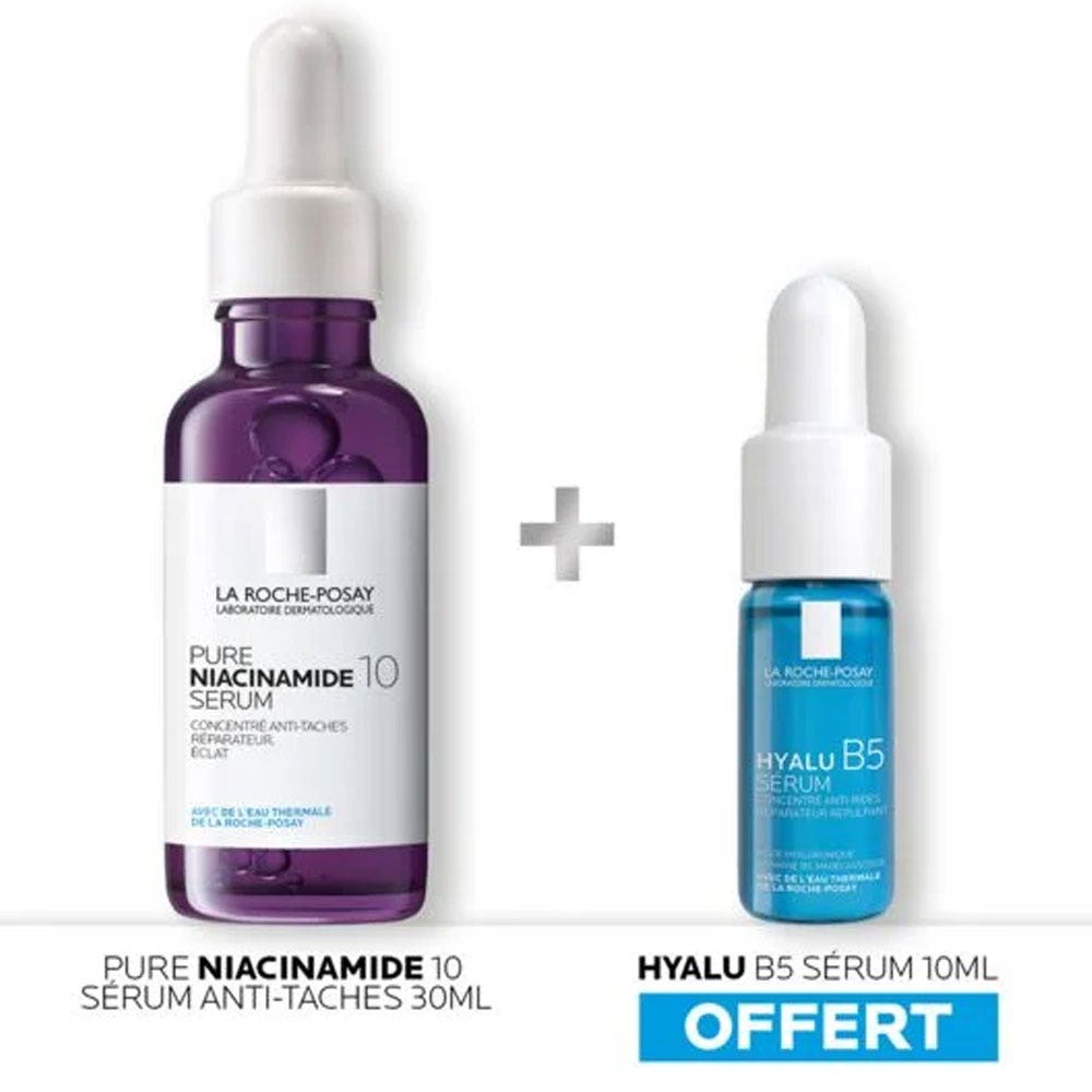 La Roche-Posay Pure Niacinamide 10 Anti-Pigmentation Face Serum + Hyalu B5 Sérum 10ml offert