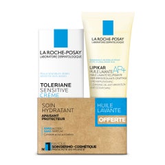 La Roche-Posay Toleriane Sensitive Care Soothing Protective Moisturising Cream 40ml + Lipikar 100ml Free Cleansing Oil