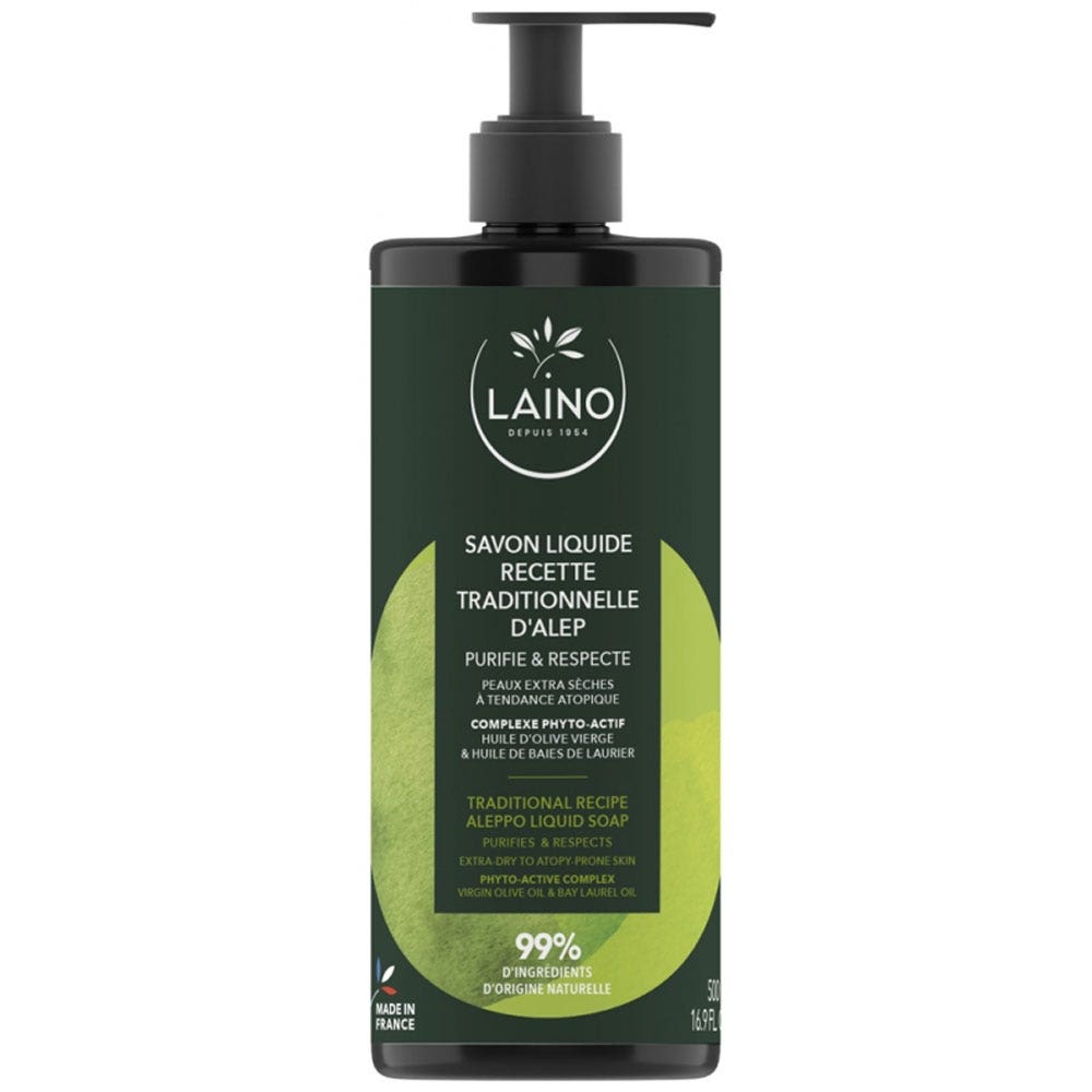 Laino Liquid Alep Soap Pump Bottle Peaux Extra Sèches A Tendance Atopique 500 ml