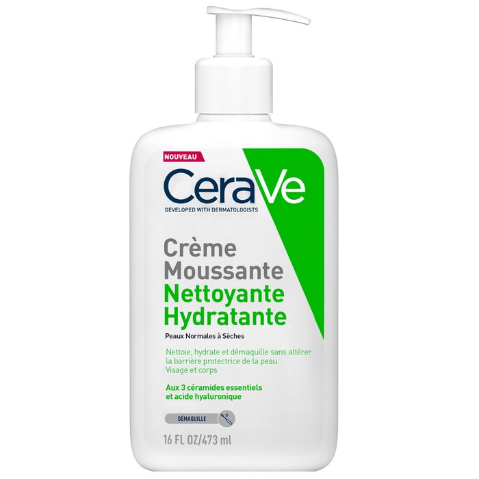 Cleasing & Hydrating Foaming Cream 473ml Cleanse Visage Peaux Normales à Sèches Cerave