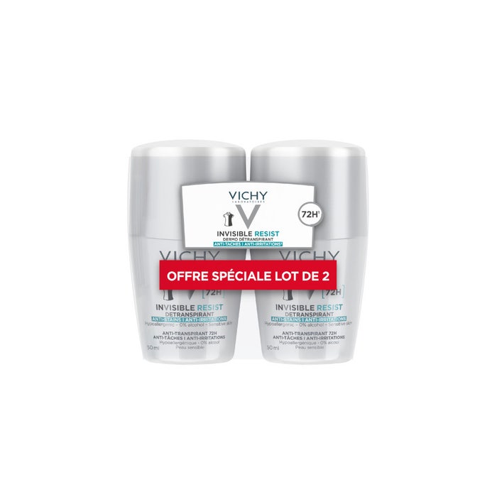 Vichy Deodorants Invisible Resist Détranspirant Anti Irritations 72h 2x50ml