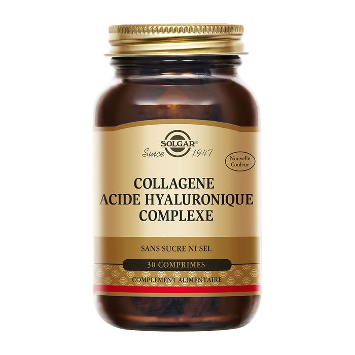 Solgar Collagene Acide Hyaluronique Complexe Beauté Peau 30 Comprimés