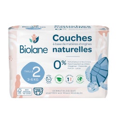 Biolane Natural Eco Diapers Size 2 Pas de fuite x 28