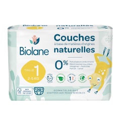Biolane Natural Eco Diapers Size 1 Size 1 2 à 5kg x28