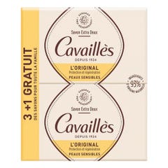 Rogé Cavaillès Surgras Actif Extra Mild Superfatted Soap 3 X + 1 Free 4x250g