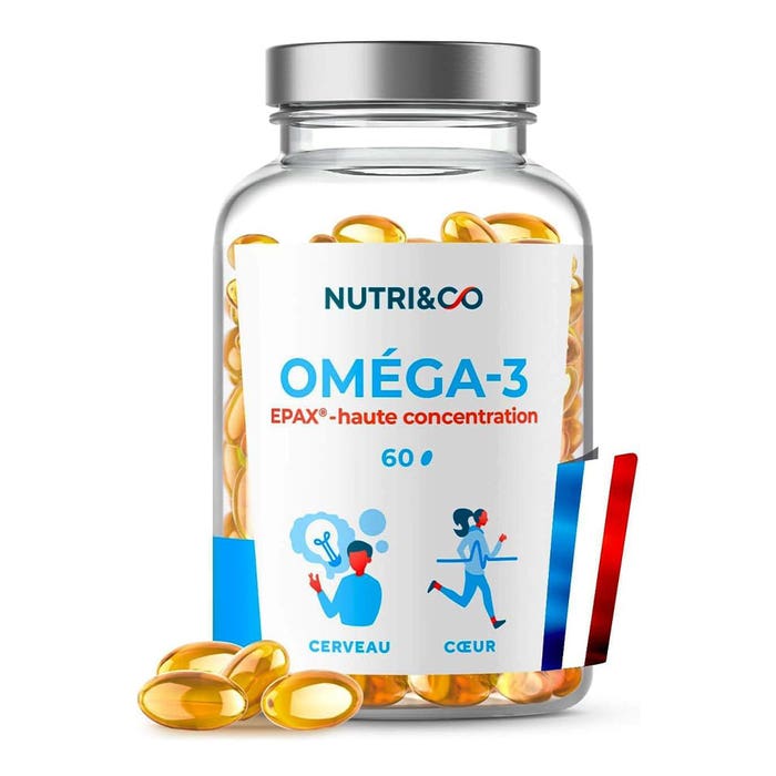 NUTRI&CO Oméga-3 Epax Haute Concentration Odourless Wild Fish Oil 120 capsules