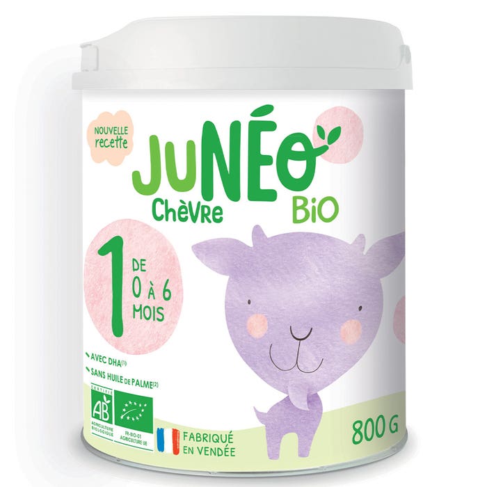 Juneo Chèvre Organic Infant Formula 800g Chèvre 1er Age 0 to 6 Months Juneo