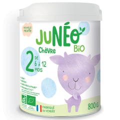 Juneo Chèvre Organic Follow-on Milk 800g Goat 2nd Age 6 to 12 Months Juneo?Lait de Suite Bio 2nd Age 6 to 12 Months 800g