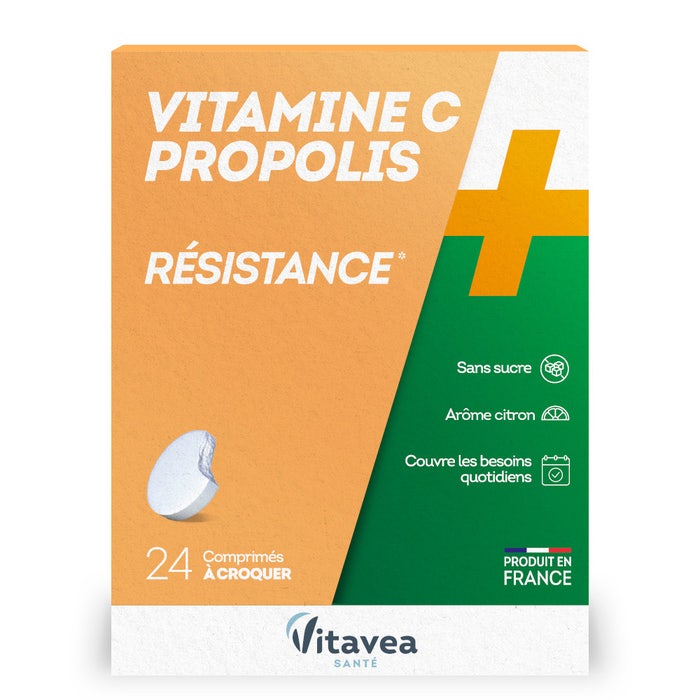 Vitamin C + Propolis Resistance 24 Tablets Résistance Vitavea Santé