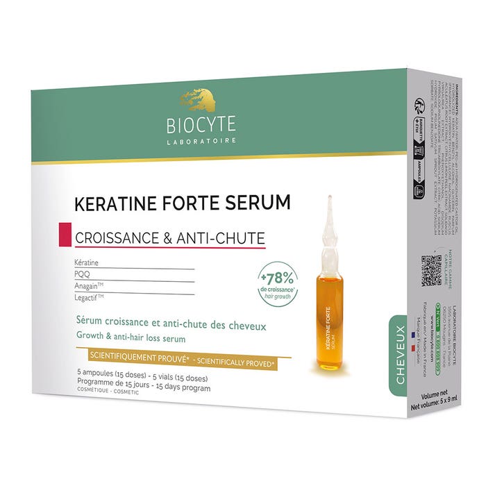 Keratine Forte Serum 5x9ml Cheveux Growth and hair loss prevention Biocyte