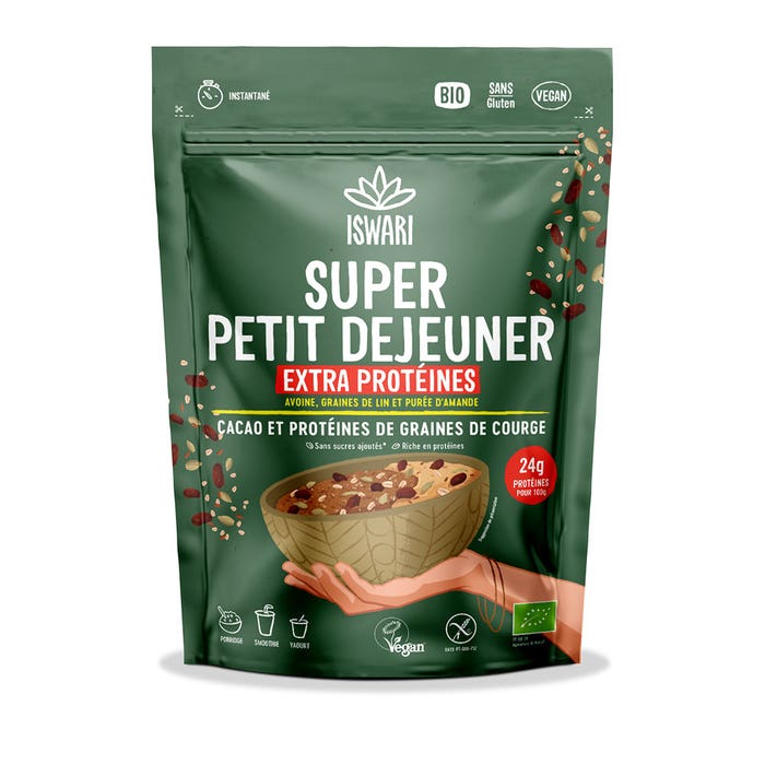 Super Breakfast Cocoa and Organic Pumpkin Seed Proteins 360g Super Breakfast Iswari