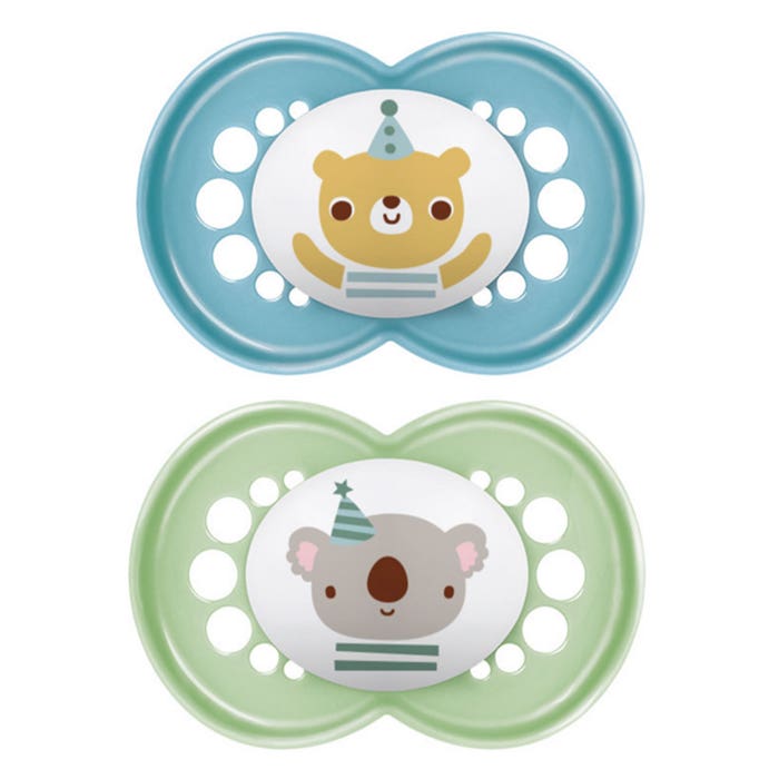 Mam Original Animaux Anatomical Silicone Pacifiers 18 Months Plus X2 Animal Collection 18 Mois et Plus x2