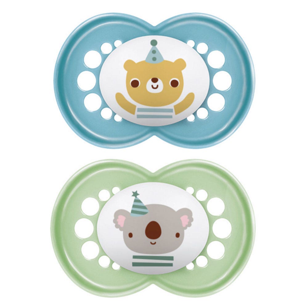 Mam Original Animals Symmetric Pacifiers 6 Months Plus x2