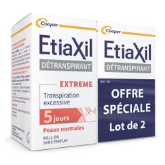 Etiaxil Detranspirants Roll-on Underarm Treatment Excessive Sweating Normal Skin 2x15ml