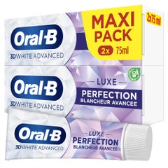 Oral-B 3D White Advanced 3D White Perfection Toothpaste Luxe Blancheur avancée 2x75ml